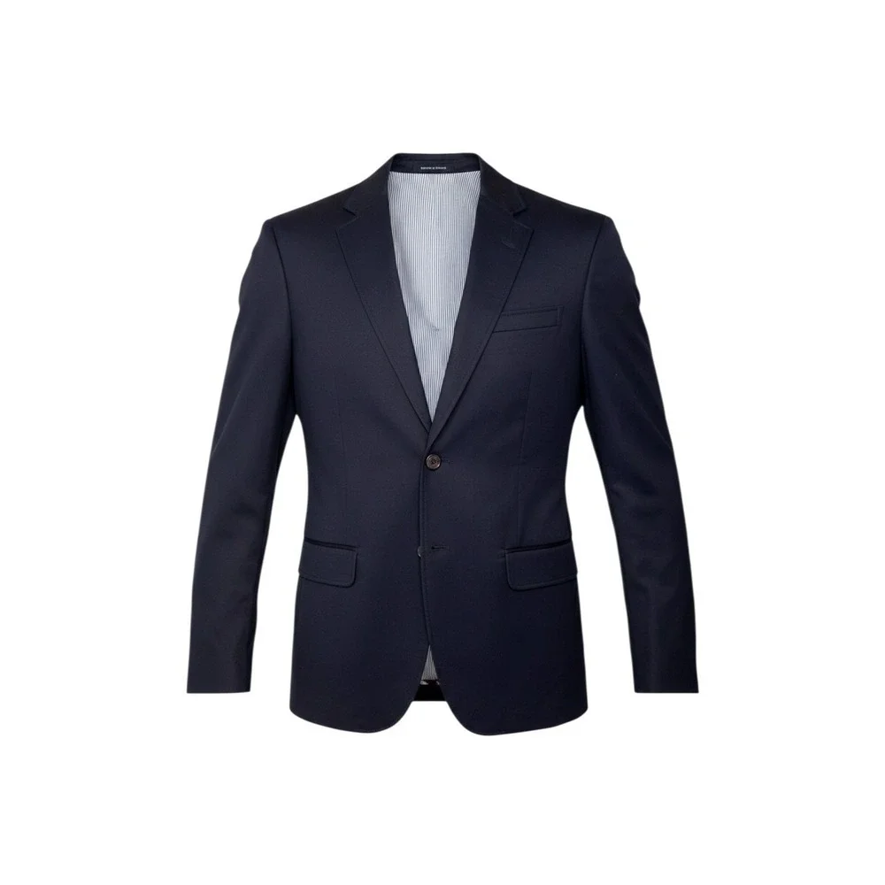 Tommy Hilfiger 38L Navy Blue Modern Fit Suit Jacket Blazer  Crisp Cotton Twill